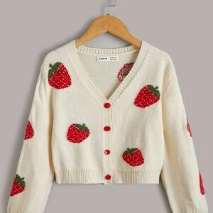 SHEIN: white strawberry sweater M